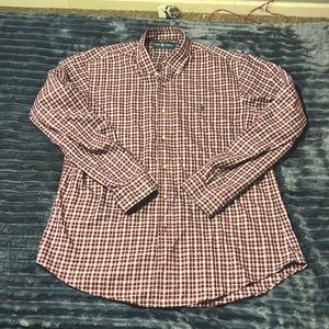Ralph Lauren Burgundy Plaid Dress Shirt
